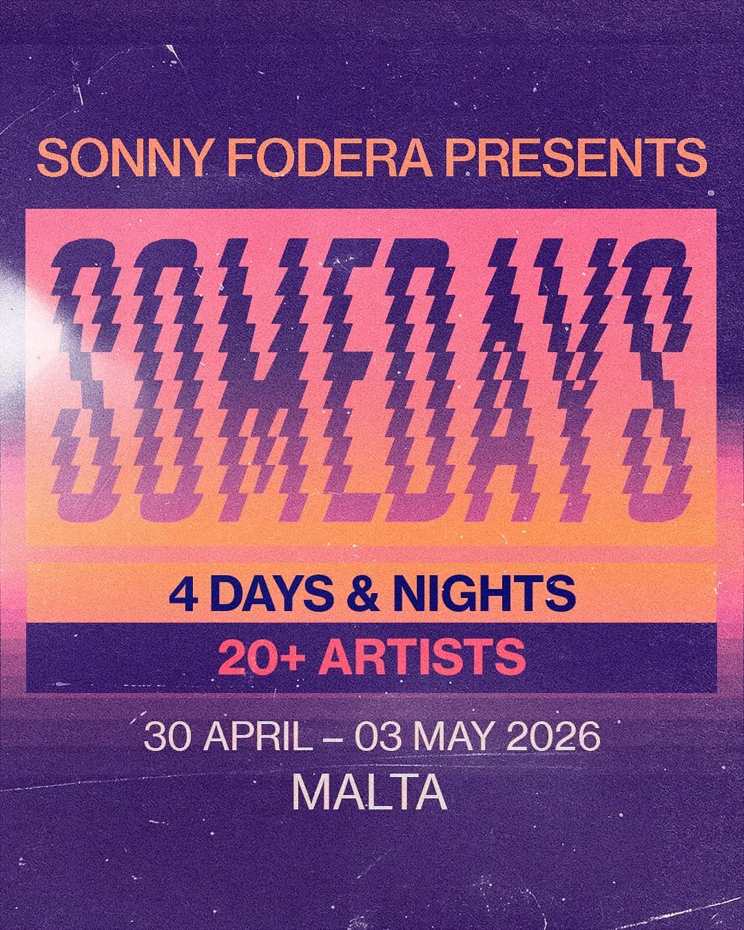Epic 4 day and night takeover (April 30 to May 3) hits Malta beaches with 20+ house legends! Sonny Fodera curates non stop tech house and Afro fusions for ultimate island vibes.