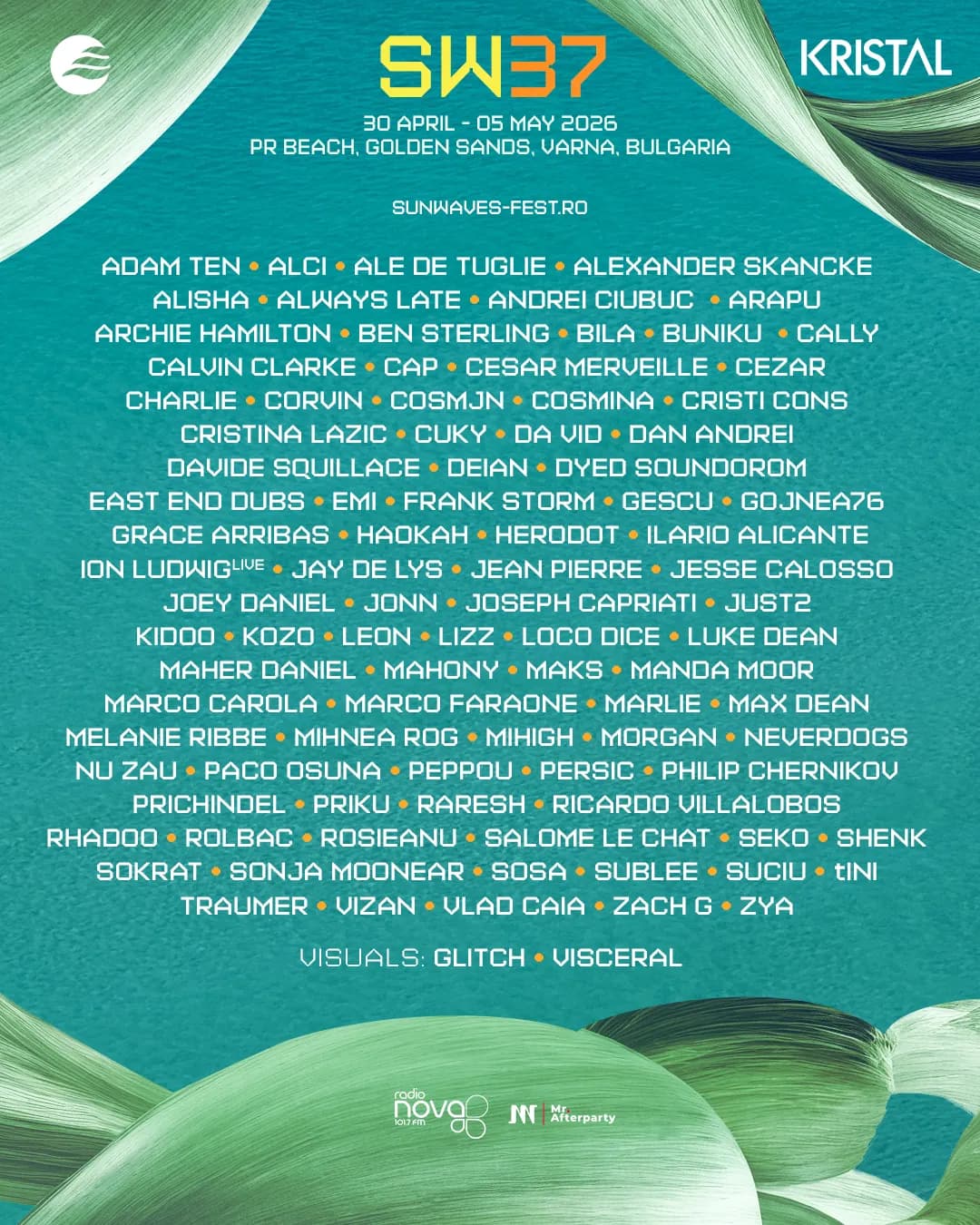 Sunwaves SW37 Spring Edition at PR Beach, Golden Sands: Marco Carola, Loco Dice, Archie Hamilton, Dyed Soundorom, Priku, Raresh, Rhadoo, tINI & more house legends. Beach vibes await!