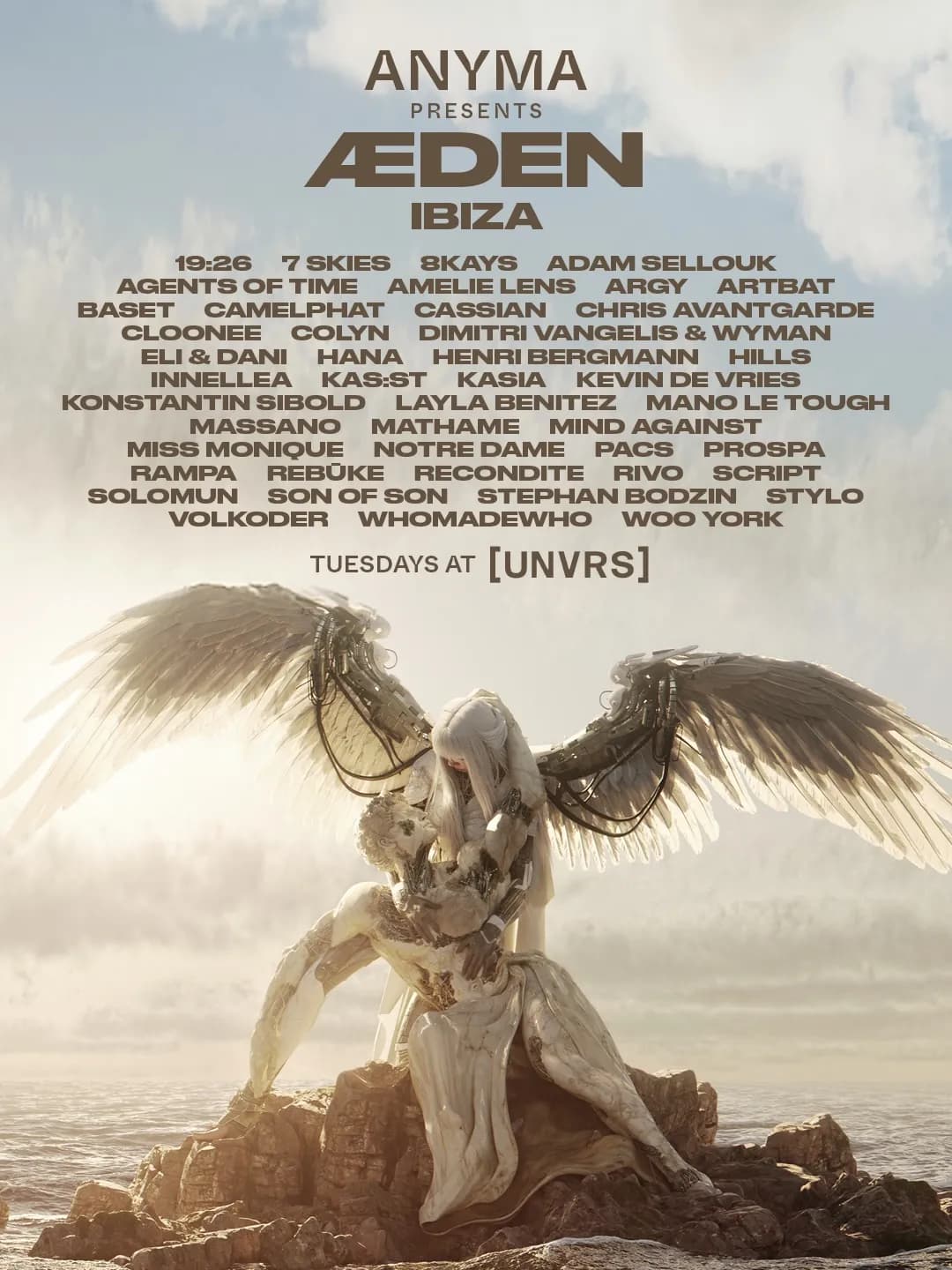 UNVRS is the number one club on earth. Anyma has it every Tuesday all summer. ÆDEN at UNVRS Ibiza from June 9