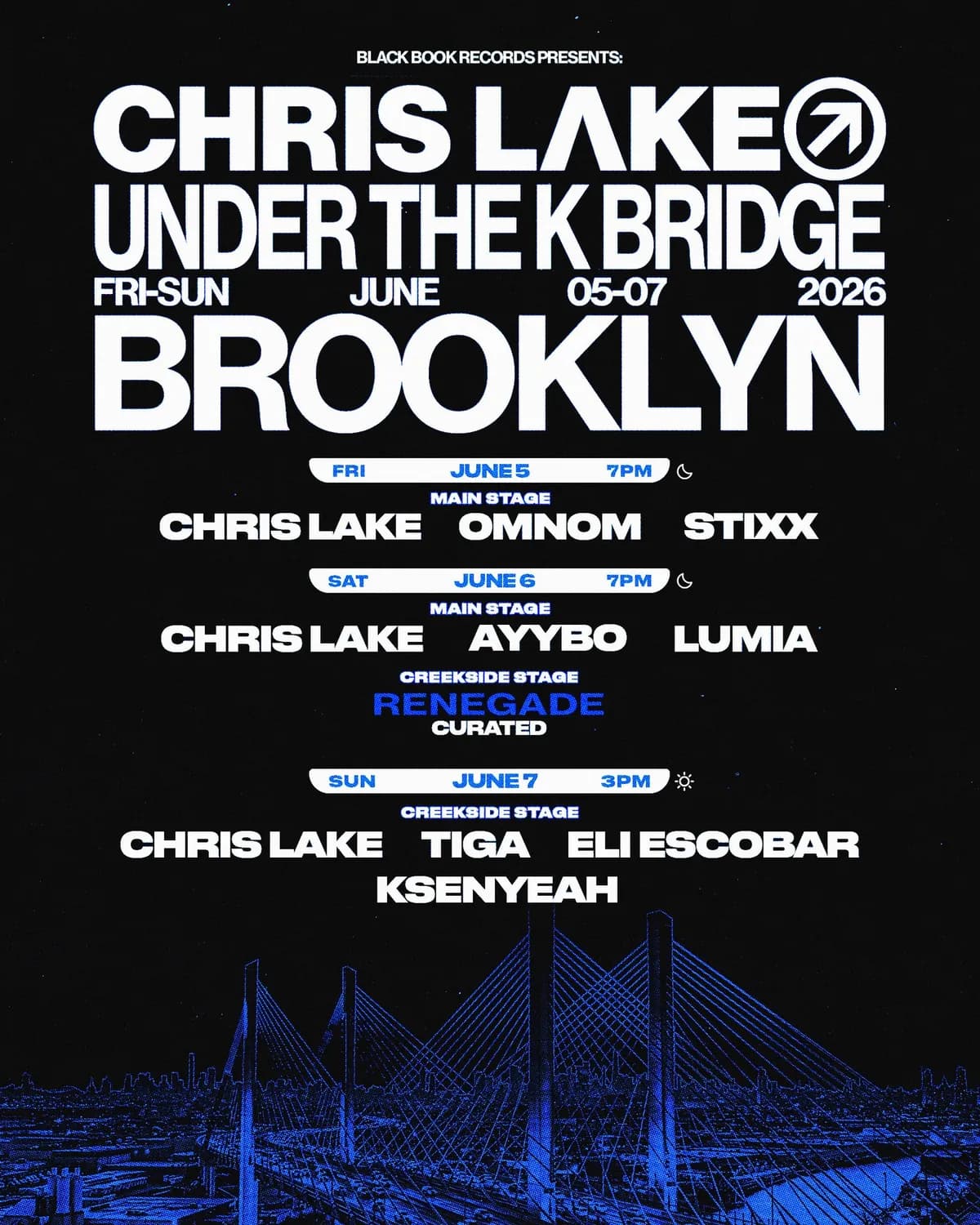 Under the K Bridge in Brooklyn. One of the most iconic outdoor settings in dance music right now