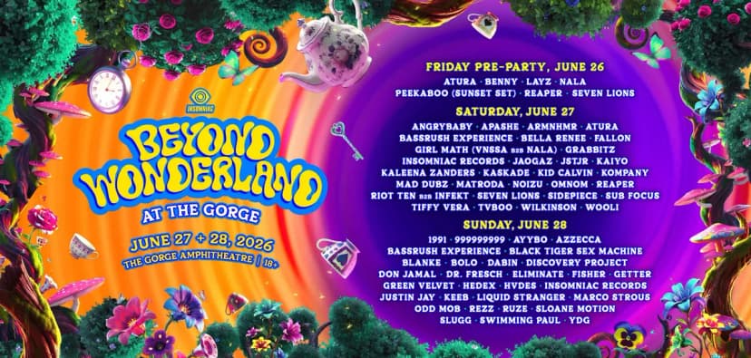 Beyond Wonderland at The Gorge Is One Week Away and The PNW Is Ready