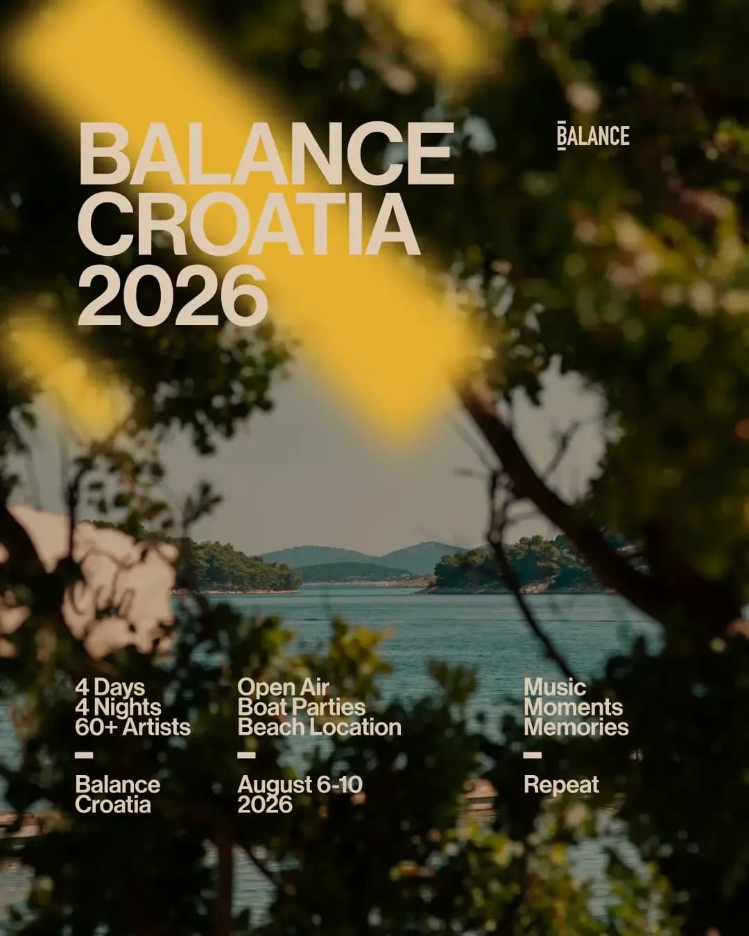 The Garden Resort, Tisno. Adriatic coast. August 6 to 10. Balance Croatia is back.
