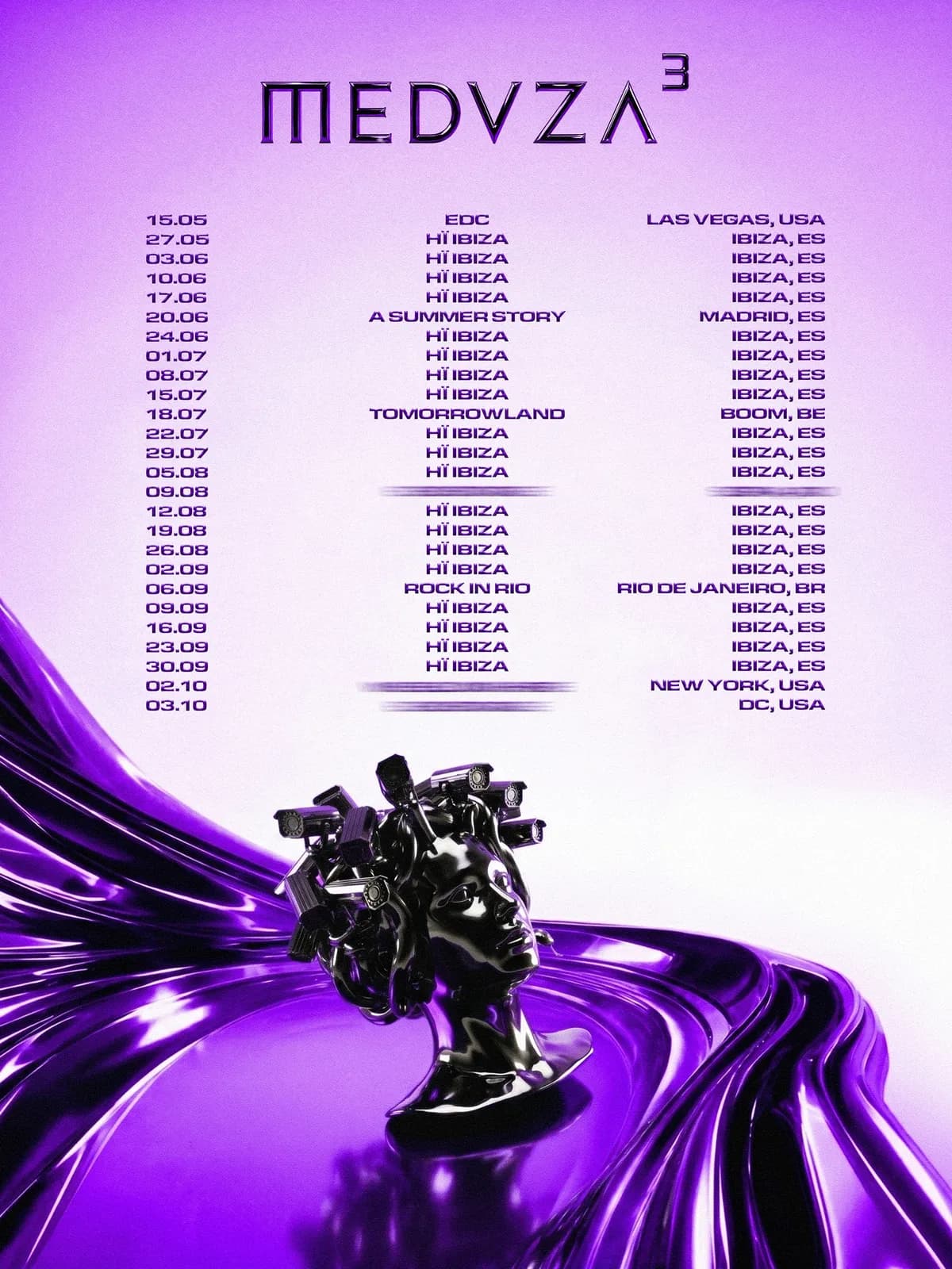 MEDUZA³ summer 2026. Every major stage. Every major city. No days off.