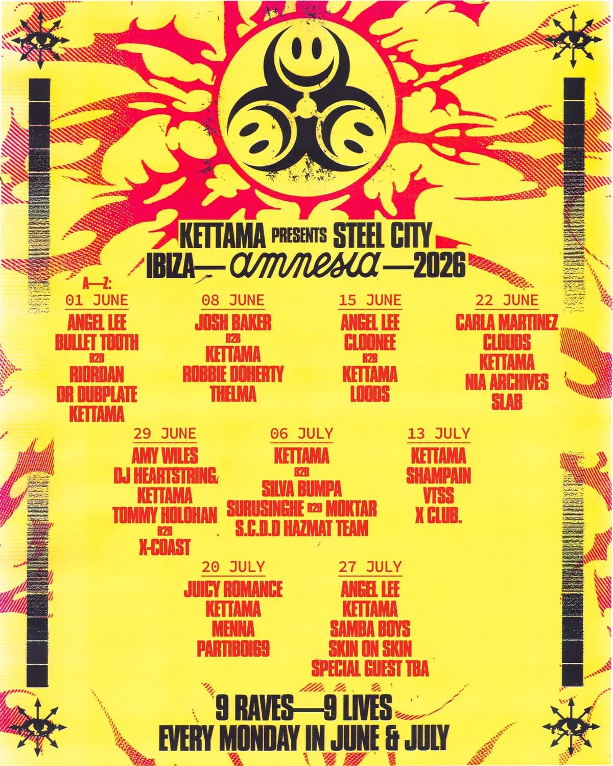 KETTAMA brings pure UK club culture to the Amnesia Terraza all month. Don't sleep on this.