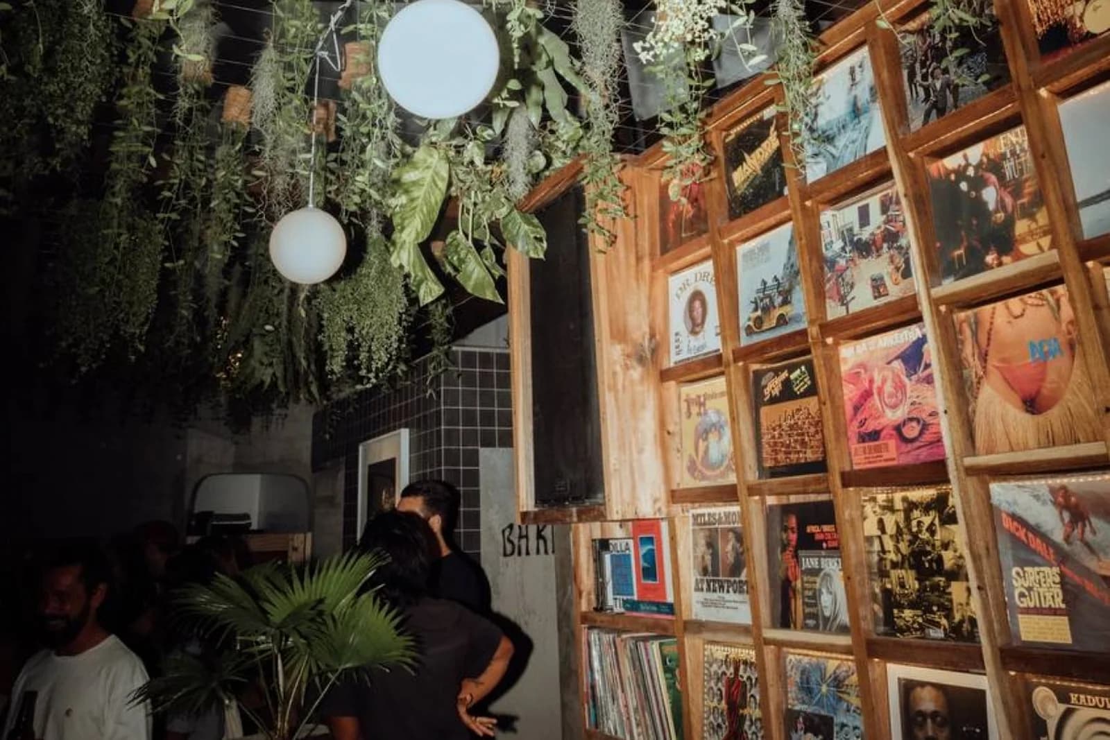 Barbosa's vinyl wall, stacked with donated crates from friends and labels including Innovative Leisure and Ubiquity.