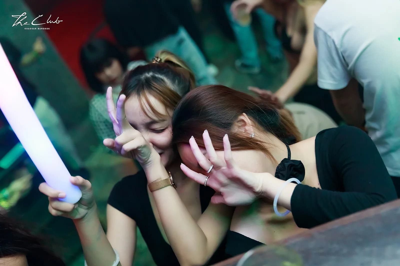 Khaosan Road's mixed Thai, Western and visiting-Asian crowd inside The Club Khaosan.