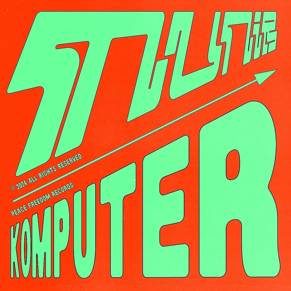 The sleeve for Komputer, Munir's 2024 EP of original material on his own label, Peace Freedom Records.