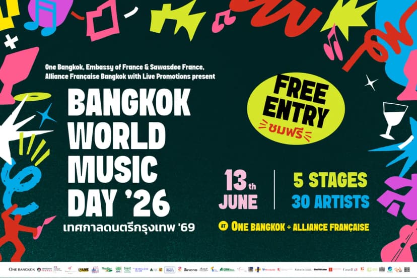 Free Entry for Bangkok World Music Day on Saturday, June 13 