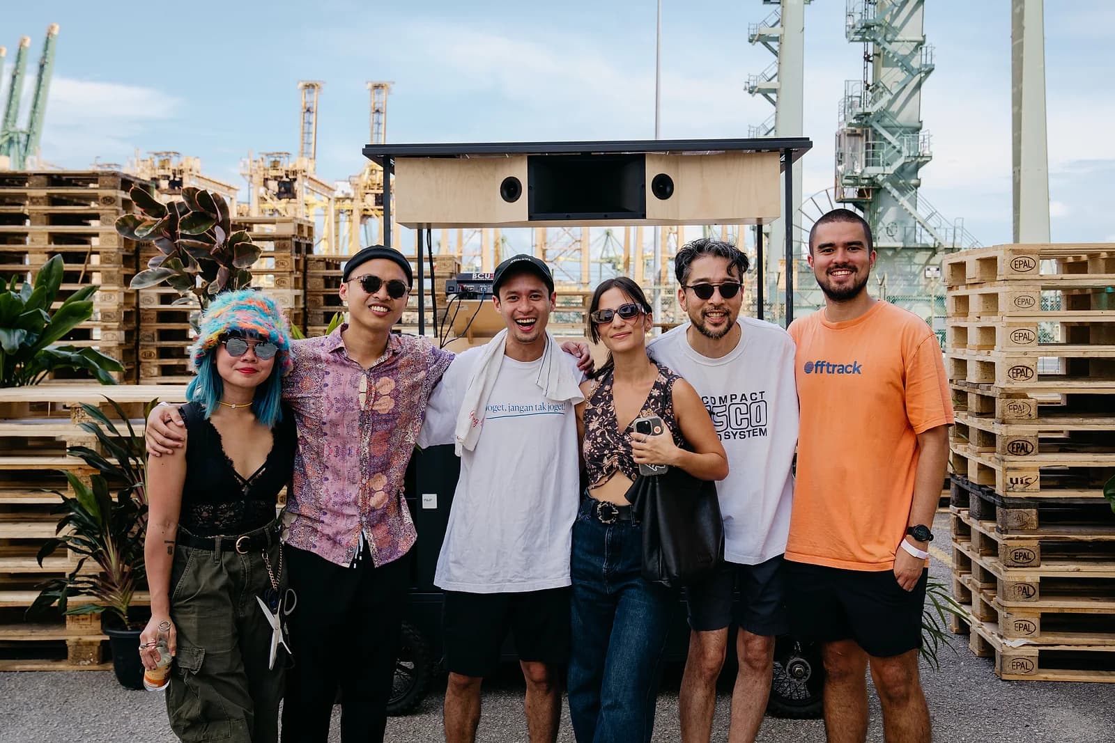 Ice Cream Sundays co-founders and residents, including Daniel O'Connor and Toppings, at a Tanjong Pagar Distripark party.