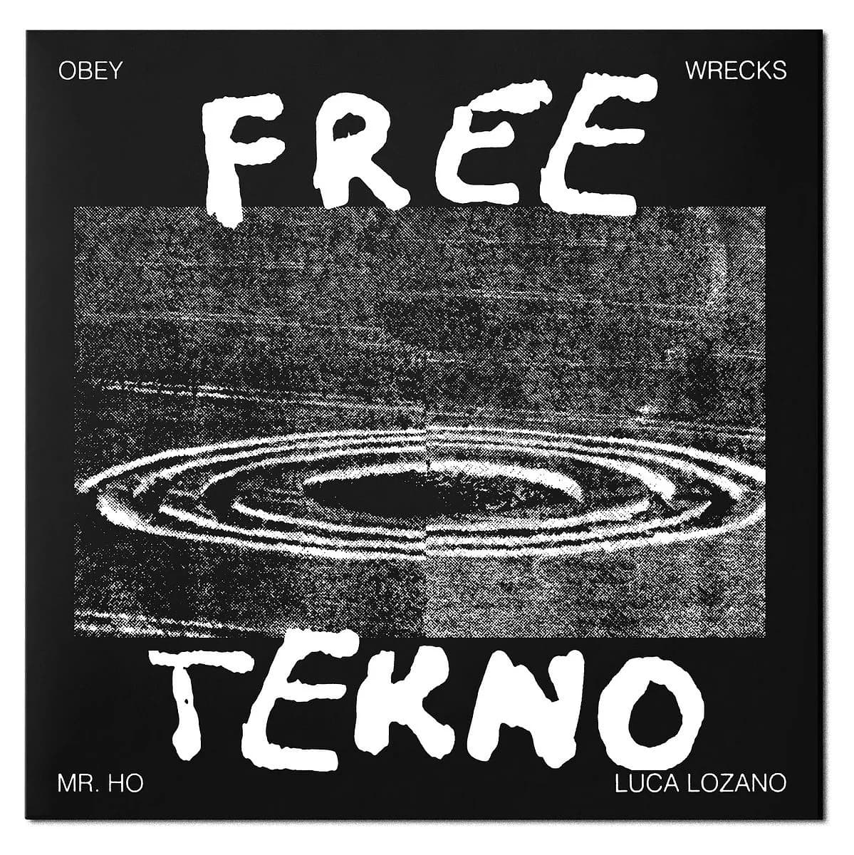 Free Tekno, Luca Lozano and Mr Ho's own 2024 EP made for a capsule collection with Obey Clothing, carries the same grainy, DIY visual identity Comply arrives under.