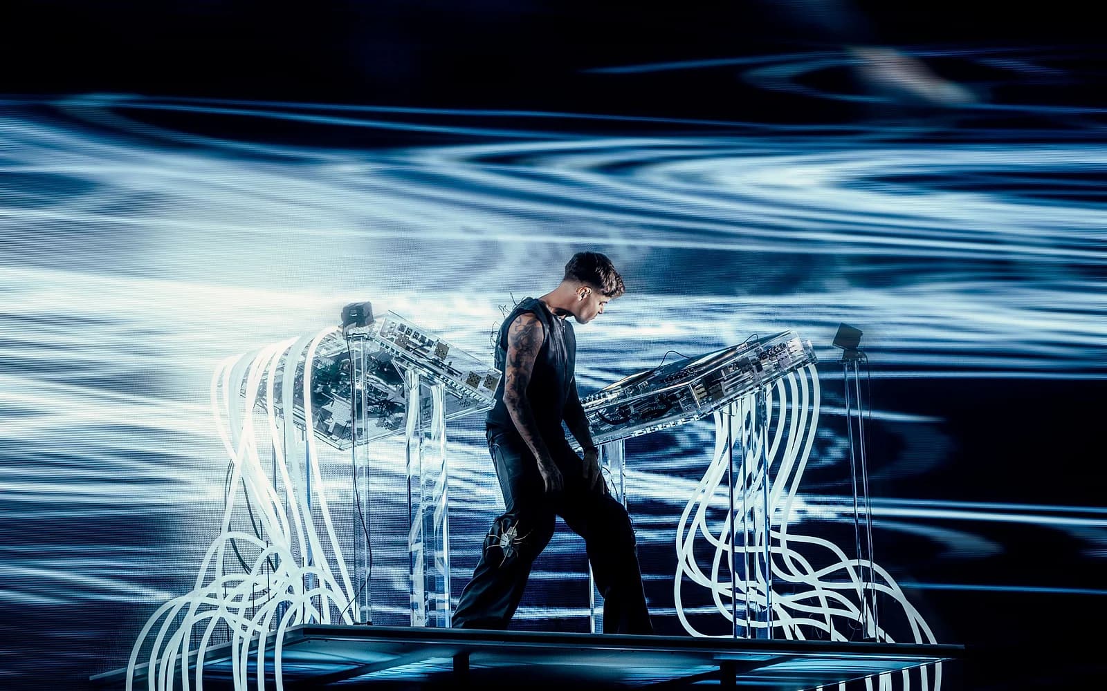 Anyma performing during his Sphere residency, Las Vegas, December 2024.