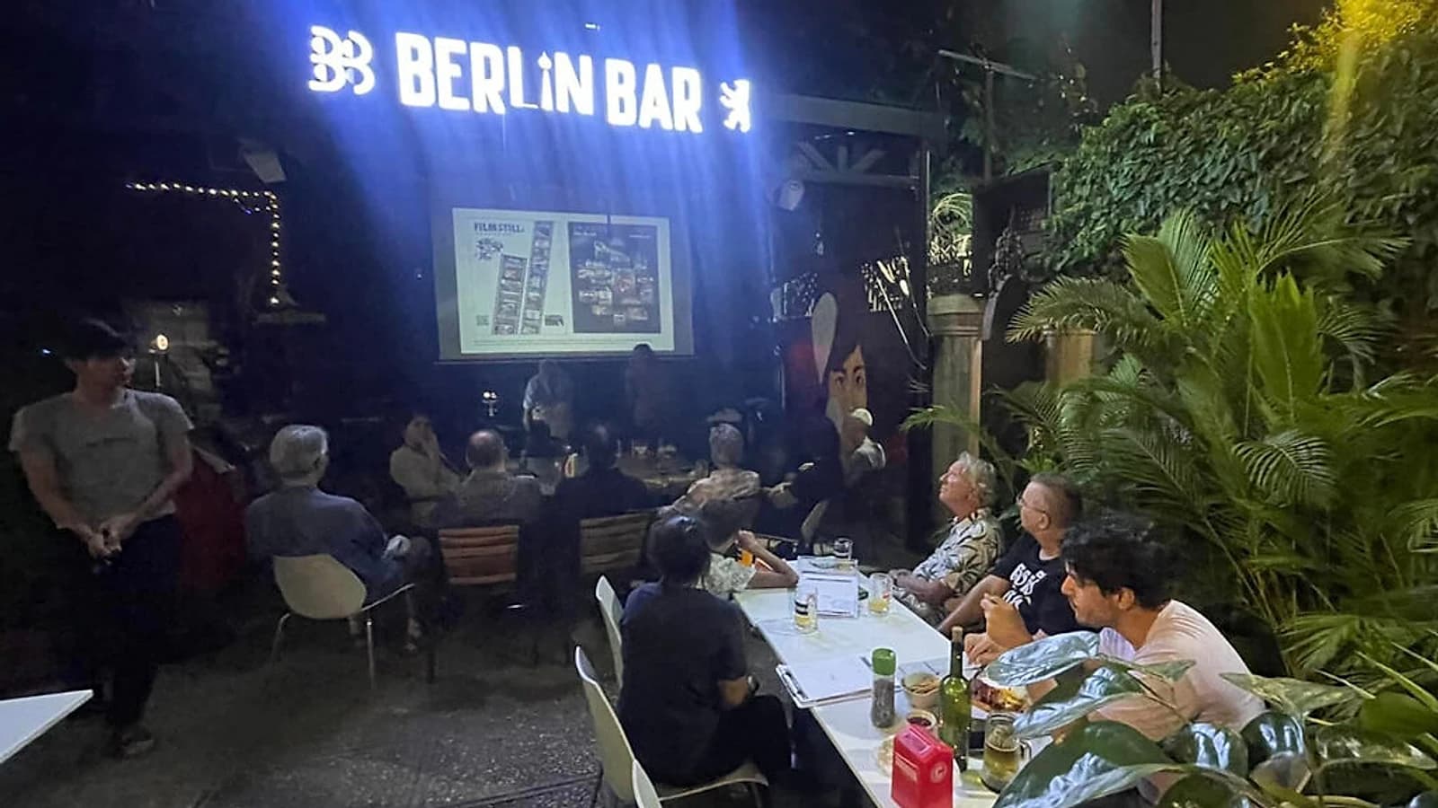The courtyard at Meta House, the same space used for film nights and weekend DJ sessions.