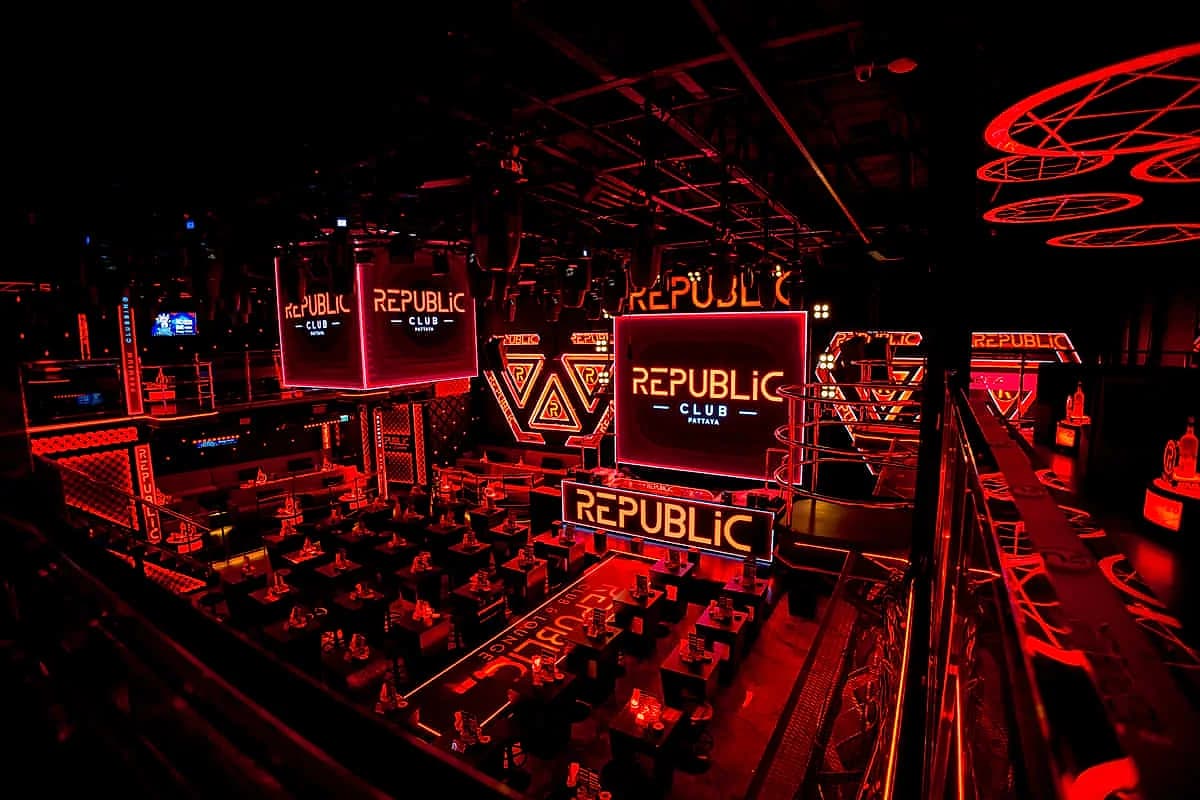 Republic Club Pattaya's two-level room off Walking Street, ranked #82 on DJ Mag's 2026 Top 100 Clubs list.