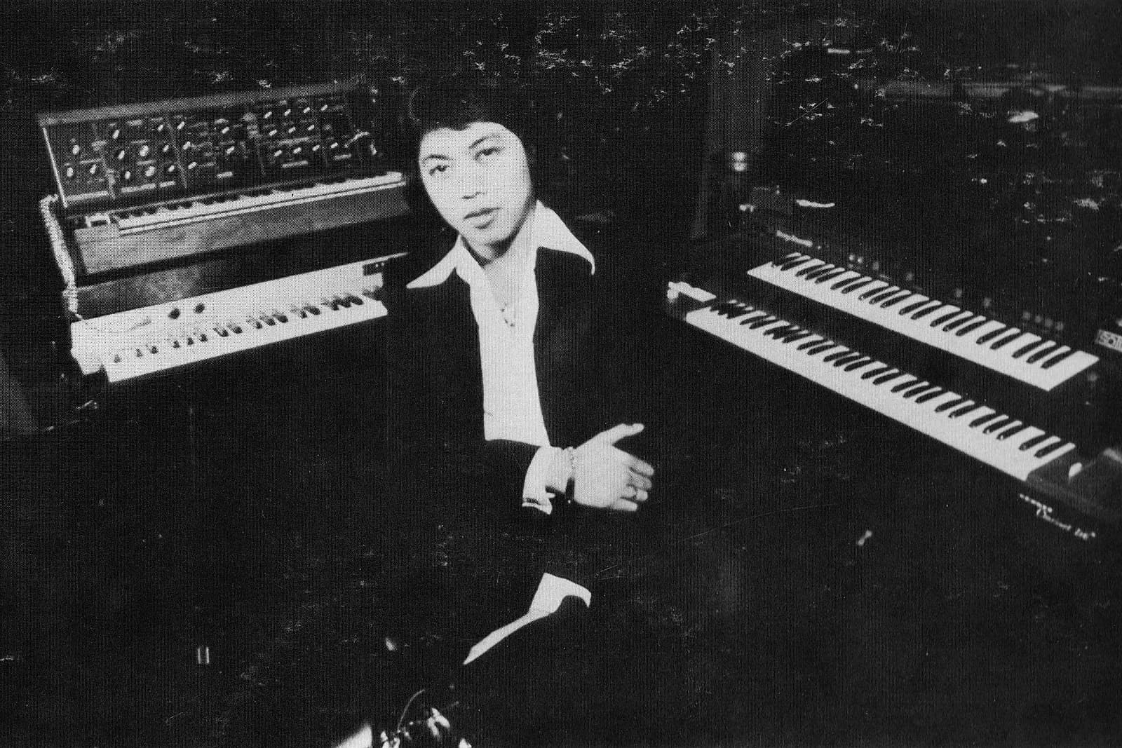 Boy Katindig at his keyboard rig during the After Midnight sessions, Manila, 1980.