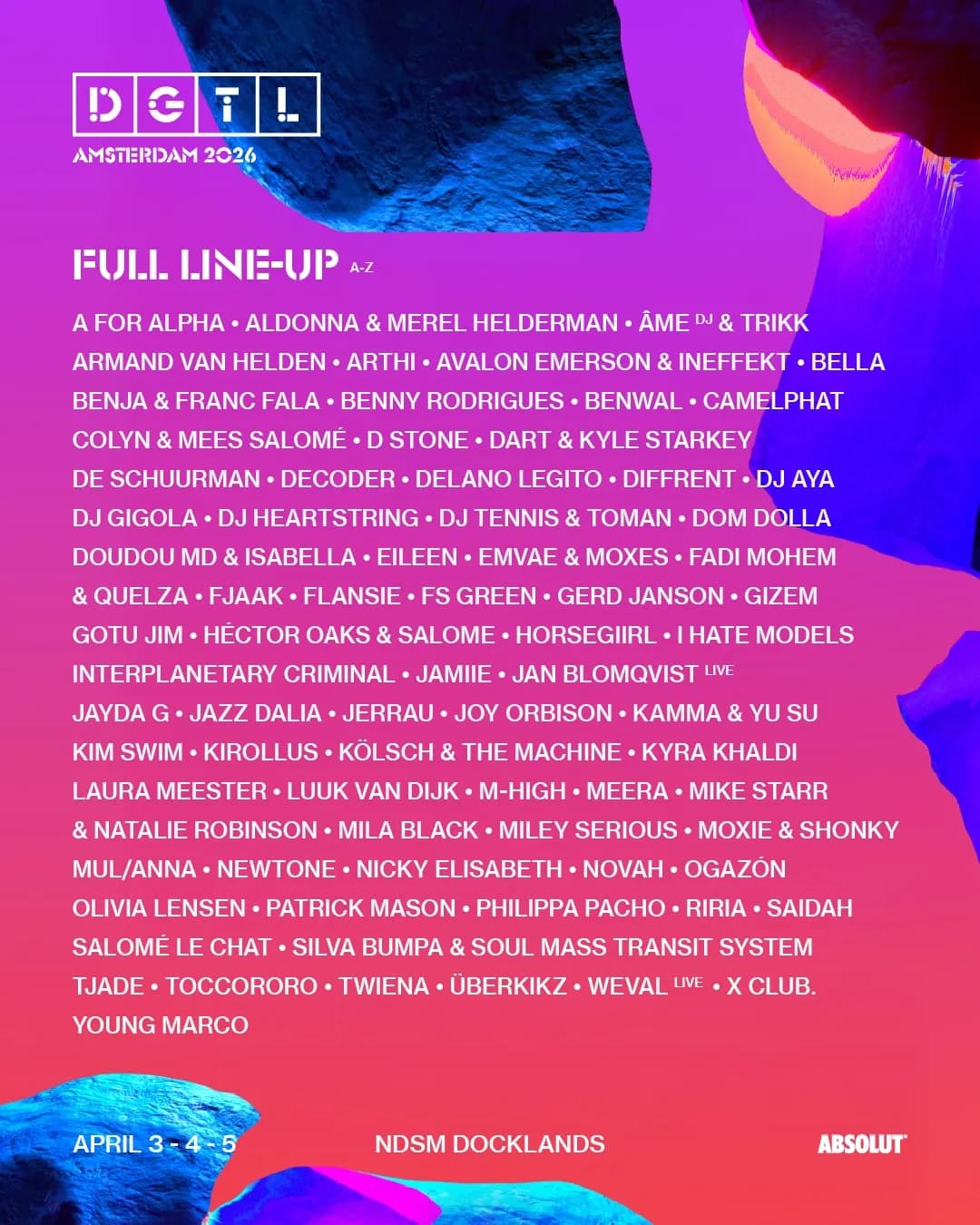 DGTL 2026 Full Roster Lineup