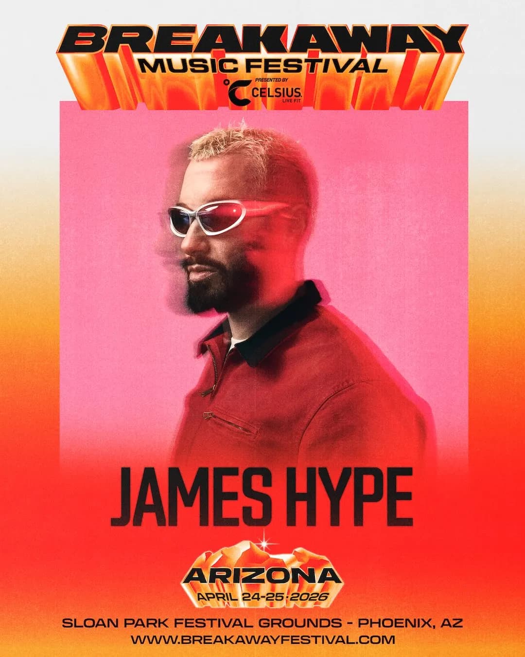 The desert is about to get loud. James Hype takes the stage at Breakaway Arizona 2026 and if you know what he does to a crowd then you already know this is unmissable. April 24 and 25 at Sloan Park in Mesa Arizona.