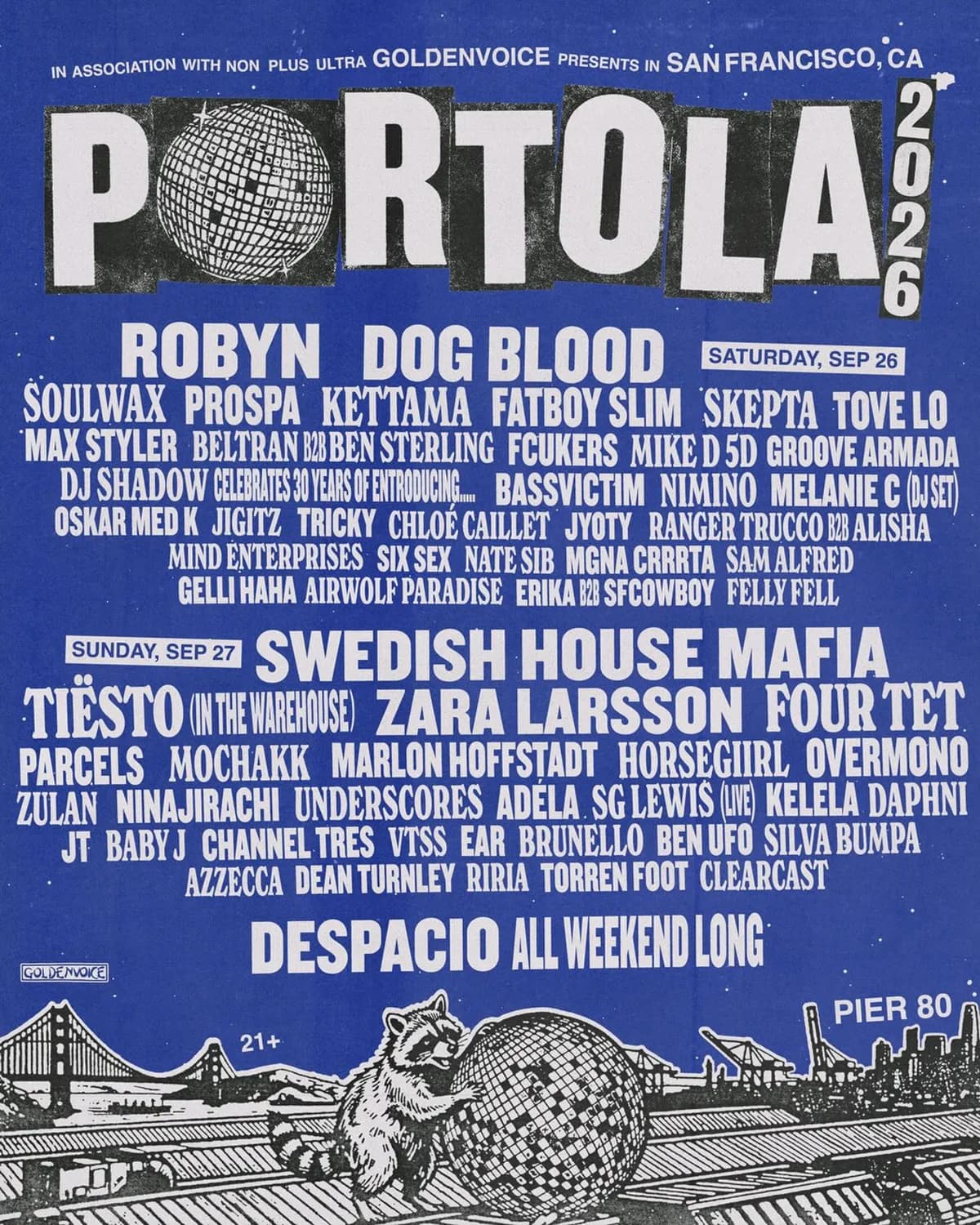 Portola 2026 Lineup is cracked. Find your Day and Make your Way Now