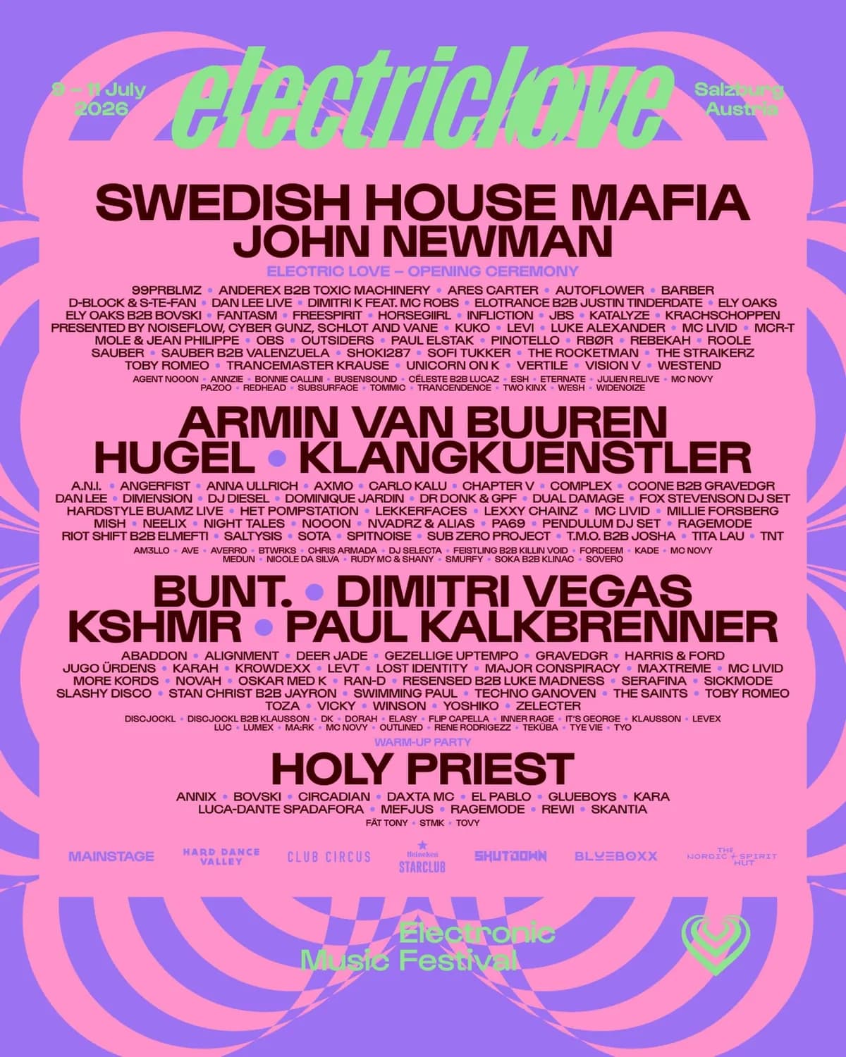 200 artists. 7 stages. 3 days. the 2026 lineup finalized.