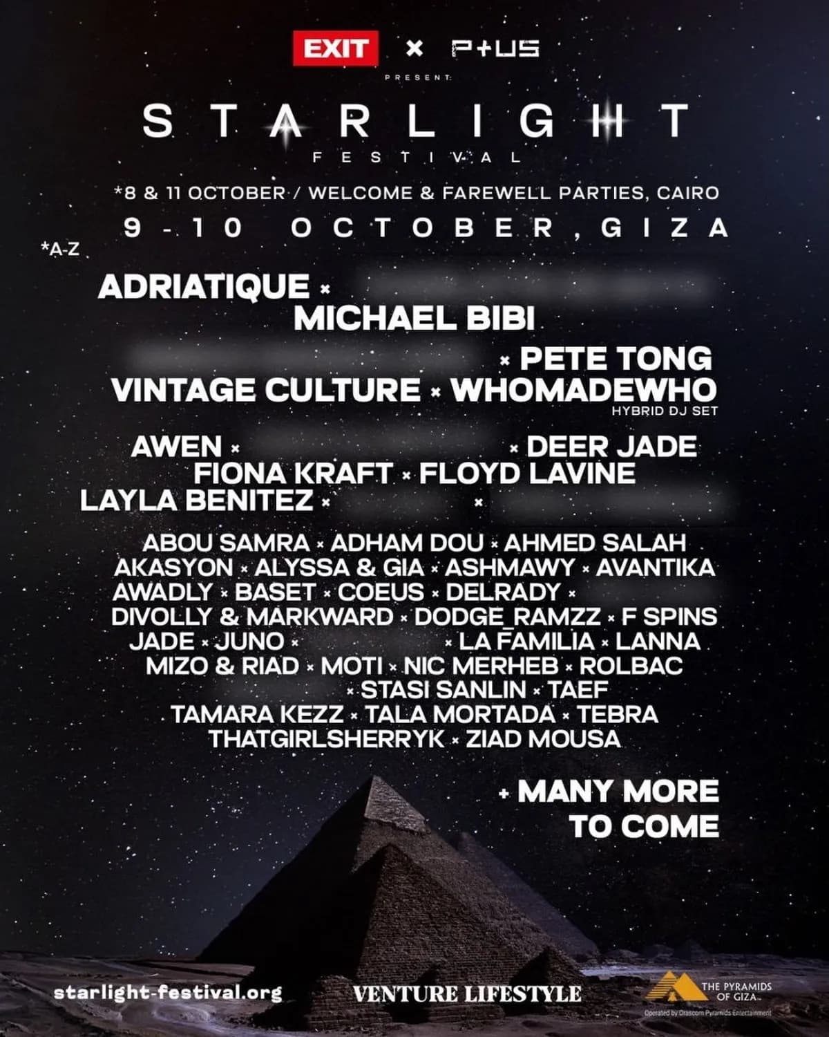 The Great pyramids of Giza. october 8 to 11. Starlight festival is actually happening