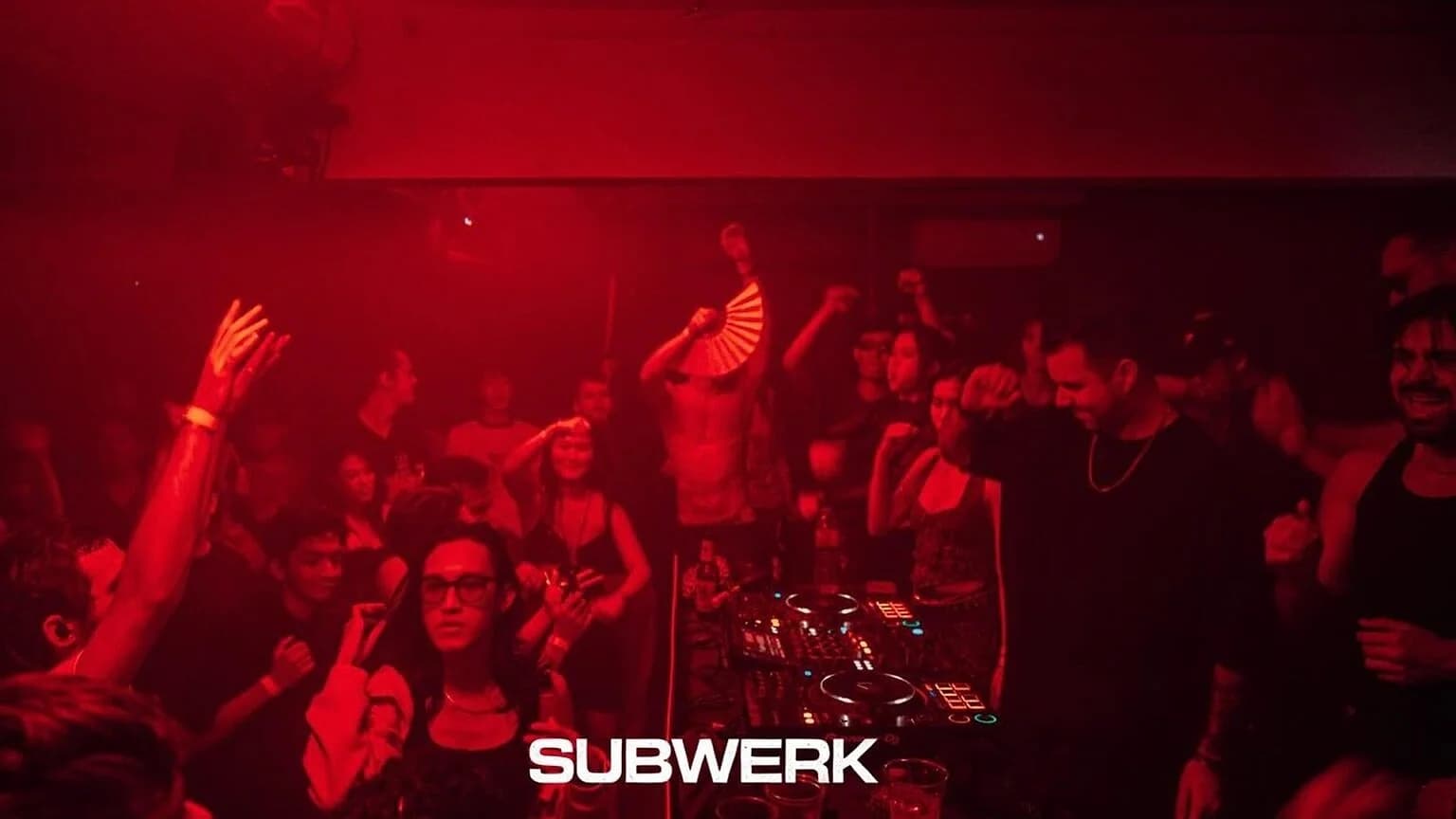 Subwerk, the hard techno room inside the Mustache building: no tables, no dress code, just the kick drum.
