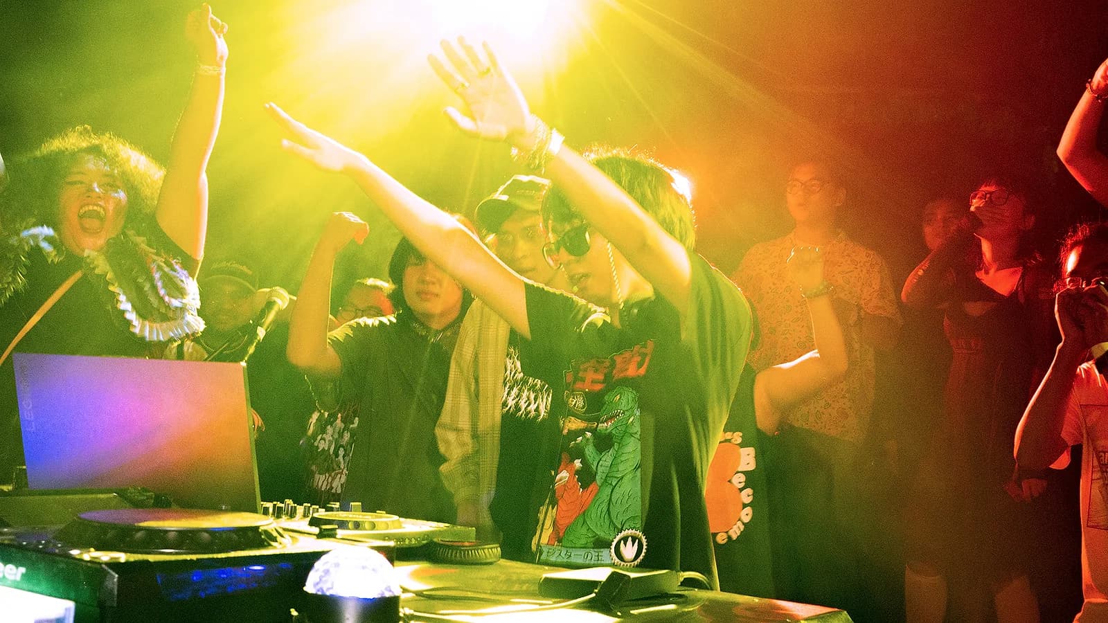 The crowd at the Manila Community Radio showcase, shot with Boiler Room's signature no-barrier setup.
