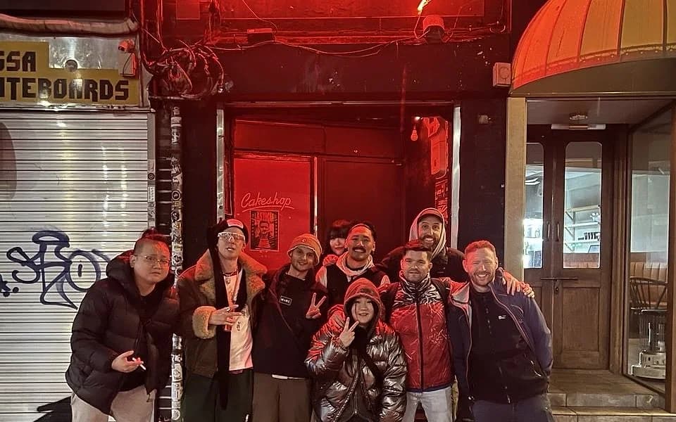The Cakeshop crew outside the club's Itaewon entrance.