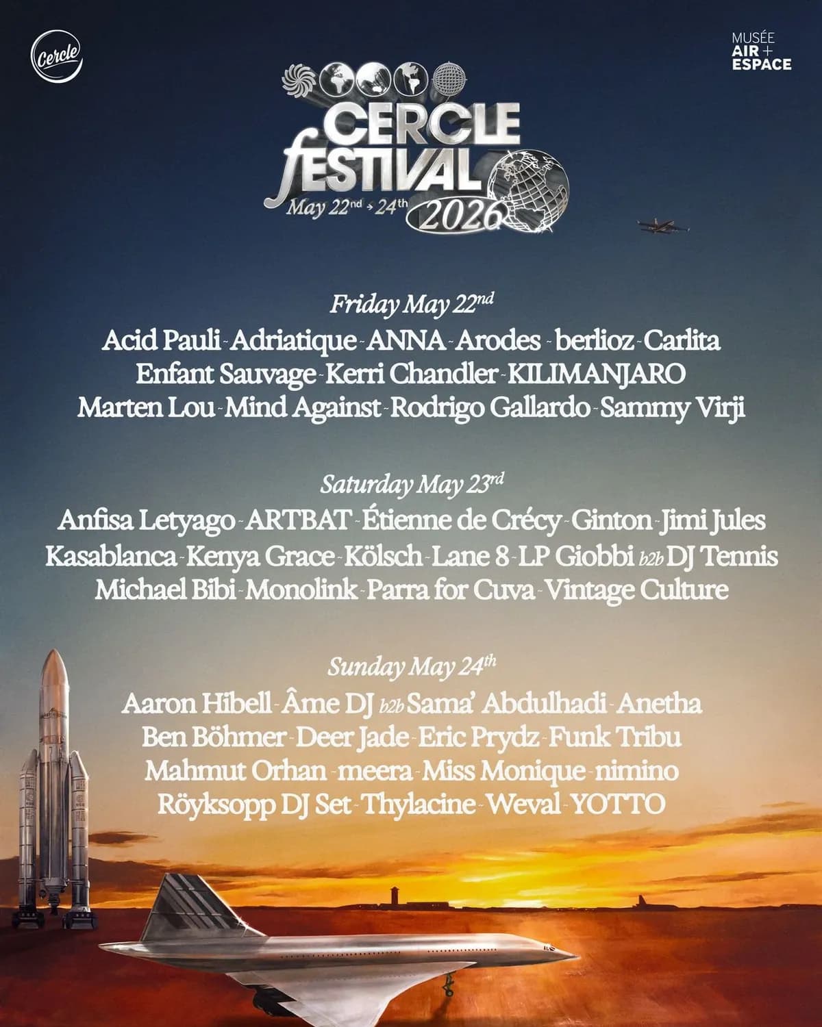 Cercle Festival 2026 | May 22-24 | 44 Artists, 3 Stages