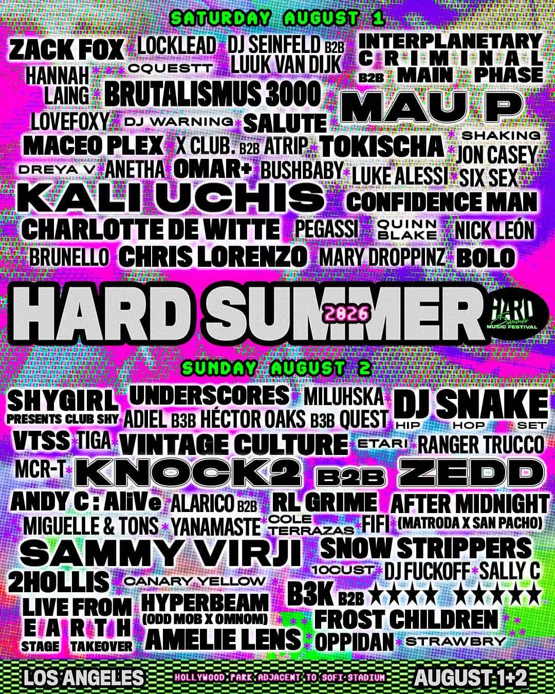 Lineup – HARD Summer 2026