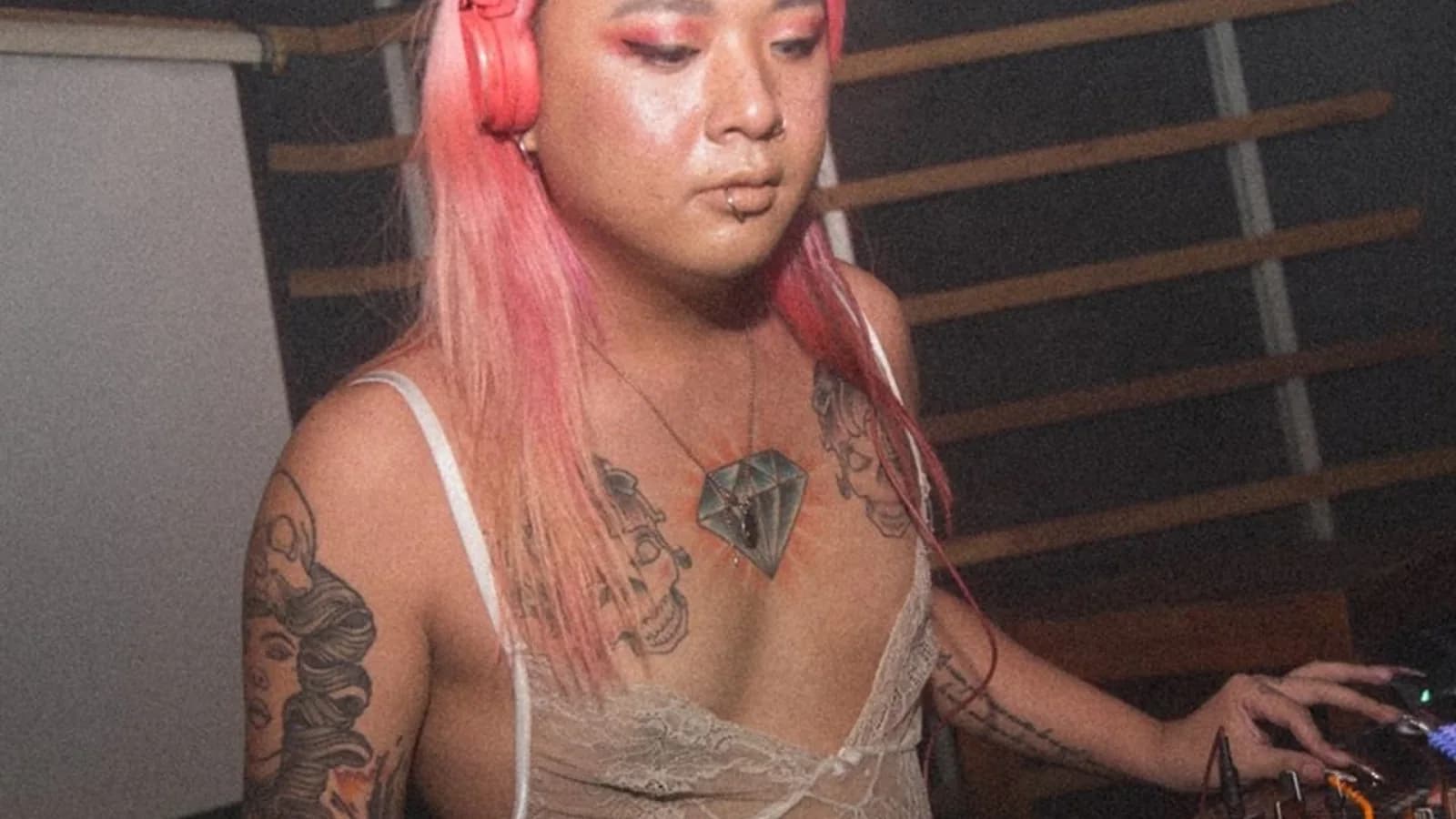 A DJ at a past NON NON NON night. The Bangkok collective was founded in 2018 to give the city's queer scene a harder EBM-and-techno room of its own.