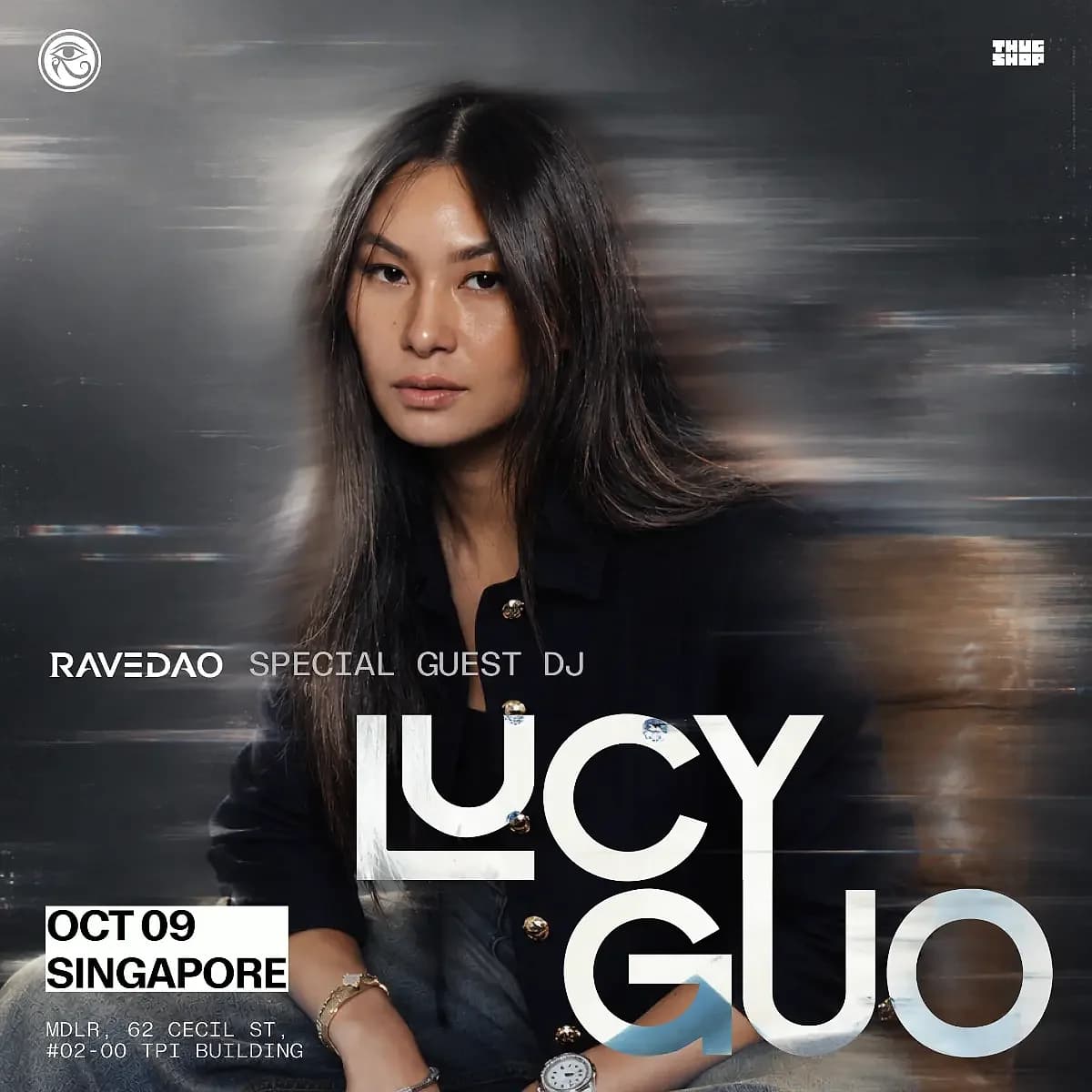 RaveDAO's special guest DJ Lucy Guo on the October 9 MDLR bill alongside Brina Knauss.